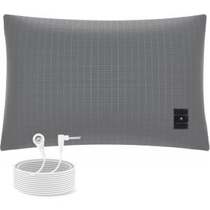 Grounding Pillowcase - 90% Organic Cotton 10% Silver Fiber, Anti-Static for Better Sleep & Pain Relief, Soft Earthing Pillow Cover (Queen, 20 * 30, Gray)