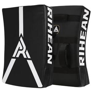 RIHEAN Martial Arts Kicking Shield Pad for Muay Thai, Taekwondo Football, Basketball, Hockey Training - Denser Foam, High-Density PU Leather Cover - Black Blocking Pad (1PC)