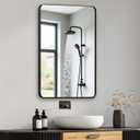 Bathroom Mirrors for Over Sink,1Pcs 24x30Inch Vanity Mirrors for Wall,Black Metal Frame Rectangle Mirrors for Bathroom Farmhouse Restroom,Hangs Horizontally or Vertically