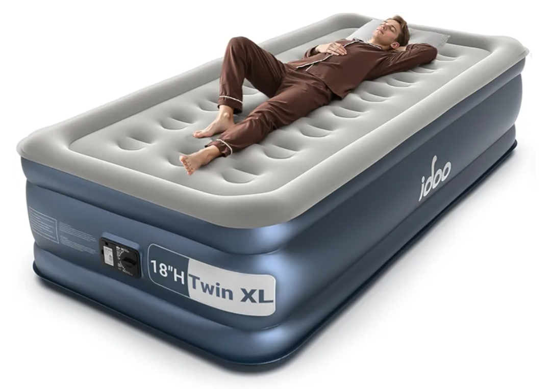 iDOO Twin XL Air Mattress Built in Pump, Upgraded Inflatable Blow up Mattress, 2-Min Twin Size Air Mattress for Home Guest, 80'' Extra Long Air Bed with Carry Bag, Colchon Inflable