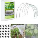 KLEWEE Garden Netting Kit for Raised Beds, 10 x 33 ft Ultra Fine Mesh Netting and 6 Sets Fiberglass Garden Hoops, Garden Bed Row Covers for Plants Vegetables from Animals Barrier Insects Bugs