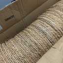 Gandeer 100 Pcs 12 Inch Cattail Round Woven Placemats Set, Cattail Placemats with Pearl Napkin Rings Boho Farmhouse Rustic Woven Chargers Natural Mat Bulk for Wedding Party, Dinner Table