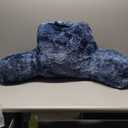 A Nice Night Faux Fur Reading Pillow Bed Wedge Large Adult Children Backrest with Arms Back Support for Sitting Up in Bed/Couch for Bedrest,Tie Dyed Navy