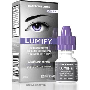 LUMIFY Eye Drops for Red Eyes, Redness Reliever for Brighter Looking Eyes, Works in 1 Minute & Lasts Up to 8 Hours, Eye Drops, 0.25 Fl Oz (7.5mL)