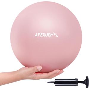 APEXUP 9 Inch Pilates Ball Small Exercise Ball for Yoga, Fitness, Balance, Core Workout, Physical Therapy (Pink)