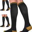 FuelMeFoot 3 Pack Copper Compression Socks - Compression Socks Women & Men Circulation - Best for Medical,Running,Athletic (Large-X-Large, 030 Assort 2)