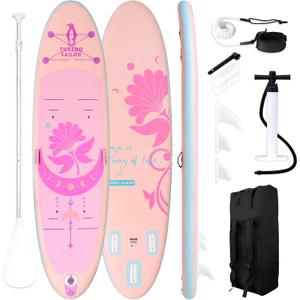 Tuxedo Sailor 10'6"/11' Inflatable Stand Up Paddle Board with SUP Accessories, Anti-Slip EVA Deck and Large Fin, Paddle Boards for Adults & Youth of All Skill Levels