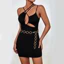 LIMHOO Metal Waist Chain for Women Chunky Belly Link Chain Belt for Dresses (L)