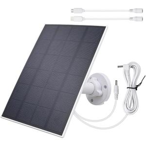 5V 3W Waterproof Solar Panel Charger for Outdoor Security Camera with DC 3.5MM Male and Elbow Cables & Type-C-Female Head & Micro-Female Head360 Adjustable Bracket Wall Mount for Eufy Camera