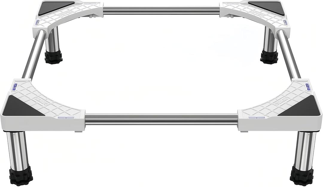 SEISSO Mini Fridge Stand Adjust Height 7"-8.2"-Large Adjustable Washing Machine Stand with 4 Adjutable Feet, Load Capacity 770LB. Refrigerator Stand, Washer and Dryer Pedestals Stand for Home Appliance Width 23"-32"
