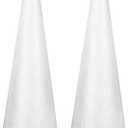DIYASY 4 Pcs Foam Cones for DIY Crafts, 4.1 x 15.7 Inch White Polystyrene Christmas Tree Foam Cones Arts and Craft Supplies for DIY Home Craft Project Table Centerpiece