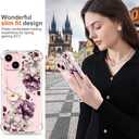 Hungo Compatible with iPhone 15 Case for Women Floral Flower Clear Design Cute,Girly Girls Flower Case Compatible with Phone 15 Pink Rose