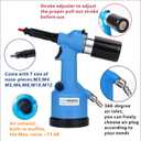 Heavy duty Air Hydraulic Rivet Nut Tool, Pneumatic Riveter Automatic Rivet Nut Gun Tool Setting Kit Come with 7 Size Metric Nose-Piece Assembly (M3 to M12)