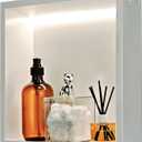 Shower Niche 12"x12" Lighted Niche for Shower Wall Stainless Steel Waterproof ShelfShower Lighting with Bathroom Storage Matte White 12"x 12"
