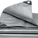 Tarps 12x40 FT Waterproof Heavy Duty Tarp  10 Mil Thick, UV & Tear Resistant, Reinforced Grommets & Edges  Multi-Purpose Cover for Camping, Roof, Emergency, Truck, Boat (Silver)