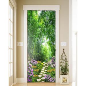 FLFK Door Sticker - Peel and Stick Scenic Door Wallpaper, Removable Self-Adhesive Mural for Home Decor, 30.3"W x 78.7"L, Set of 2 Sheets