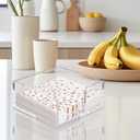 Rubtlamp 2 Pack Napkin Holder, Clear Acrylic Napkin Holder, 5.5x5.5x2.6 Inch Square Cocktail napkin holder, Plastic Napkins holder Great for Table Bathroom,Kitchen, Dinners for Mothers Day
