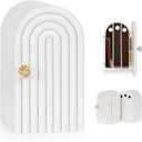 Lzttyee Phone Box for Family Time, Bamboo Cell Phone Jail, 3 Sections Hold 6 Phones, with Charging Holes, Phone Holder Self-Discipline Box, Help Kids Adults Focus Back, Mobile Phone Addiction (White)