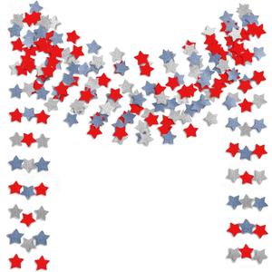 2 x 6 Pack Patriotic Star Streamers Garland Red White Blue Bunting Banner Paper Hanging Decorations for 4th of July American Independence Day Labor Day Holiday Memorial Day Party Supplies (50 Feet)