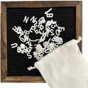 Felt Letter Board 10x10" 340 Letters, Numbers & Symbols, Wall Mount or Stand Display, Changeable Message Board for Quotes & Notes, Home/School/Office/Hotel/Restaurant/ Coffee Shop, 2 Storage Bags, Dark Brown Wood Frame