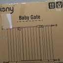 keny 29"-42.5" Baby Gate for Stairs, Auto Close Safety Dog Gate, Pressure Mounted Easy Walk Through Pet Gate for Doorways, Durable Stair Gate, 30" Tall, White