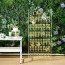 Ziliny 5 Ft Champagne Wall Display Stand - 6 Tier Acrylic Champagne Tower Holder with 50 Plastic Flute Glasses, Freestanding Mimosa Bar Stand for Wedding Birthday Bridal Shower Party Decorations