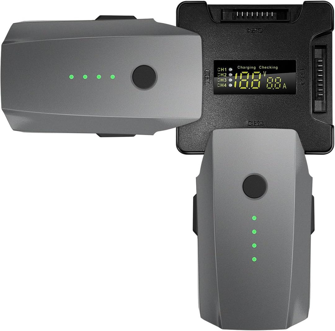 2 Pack Mavic Pro Battery with Charger, 3830mAh11.4V Intelligent Flight Battery for DJI Mavic Pro, Mavic Pro Platinum, Mavic Pro White