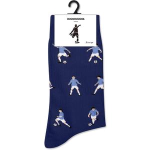 Bxoryn Funny Soccer Socks - Funny Gifts for Men - Football Crew Socks Holiday Birthday Athletic Gifts for Sport Lovers Fans Coach Players Father's Day - 1 Pair, Size 10-13
