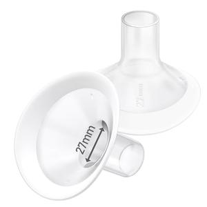 2pcs 27mm Soft Rim Flanges with 106 Degree Wider Opening Angle for Medela Breast Pump, PersonalFit, Freestyle, Maxflow, Freestyle Flex Swing Maxi Connector