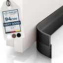 Vellure Door Draft Stopper for Bottom of Door - Premium Door Sweep for Bottom of Door/Weather Stripping Door Seal (Save Energy  installs Quickly and Easily) Door Strip (5, Black)