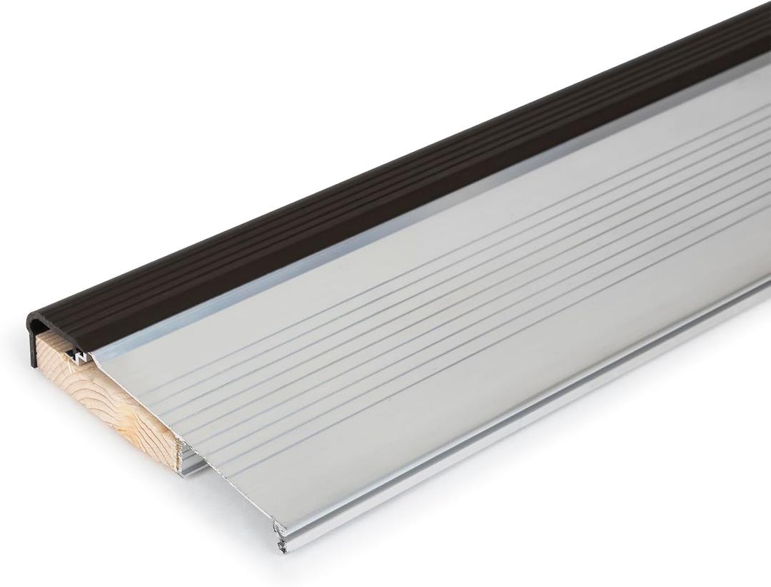 Aluminum Door Threshold with Vinyl and Aluminum Top, Mill Finish - 36 Inches