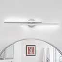 EDISLIVE Dimmable Modern LED Vanity Light Fixtures Bathroom Vanity Wall Lighting, 31.5 in Mirror Vanity Lighting Fixtures for Bathroom Bedroom Makeup Living Room,Nickel