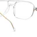 VISOONE TR90 Blue Light Blocking Glasses Women Men Octagon Aviator Anti Eyestrain Lightweight Metal Temple Marion