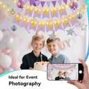 Birthday Decorations,Purple Happy Birthday Banner with Fairy lights,Pennant Banner,Honeycomb Balls and Star Hanging Swirls Streamer Happy Birthday Party Decorations for Women Men Boys Girls