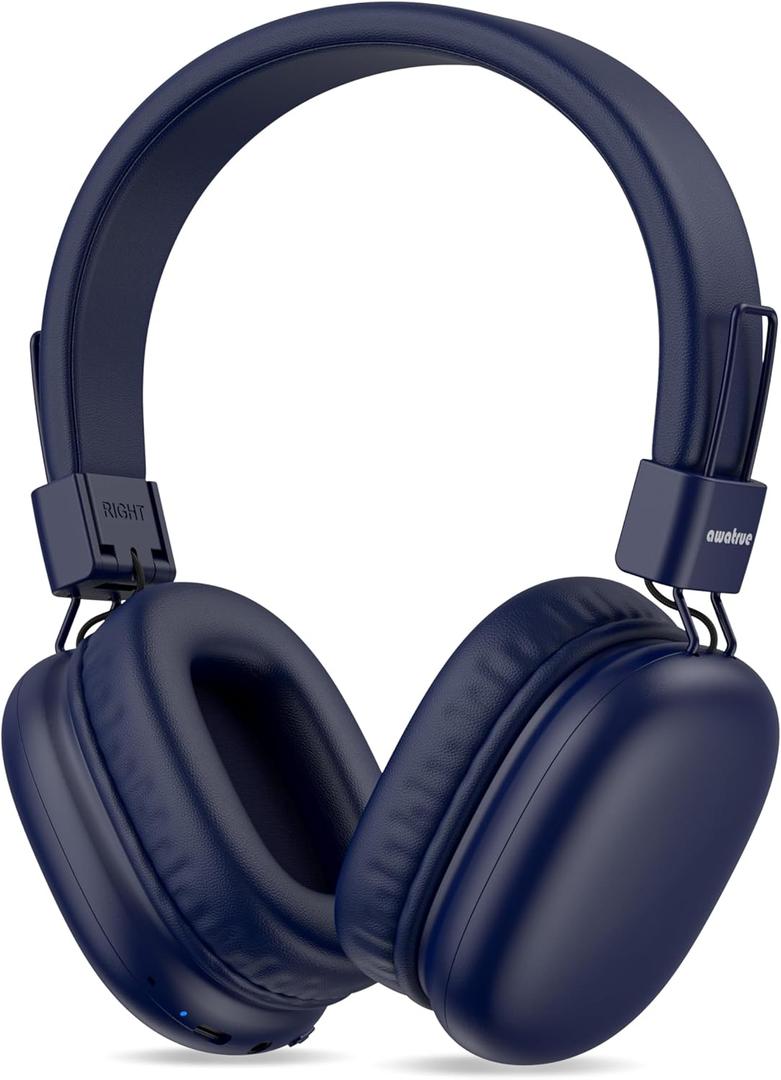 Kids Bluetooth Headphones, Wireless Headphones with HD ENC Microphone, 50 Hours Playtime, Safe Volume, Type C Fast Charging, Foldable On-Ear Headphone for Children/Teens/Smart Device(Blue)