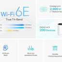 TP-Link Deco XE75 AXE5400 Tri-Band WiFi 6E Mesh System - Covers up to 2900 Sq.Ft, Replaces WiFi Router and Extender, AI-Driven Mesh, New 6GHz Band, 1-Pack