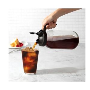 Primula Mason Jar Cold Brew Iced Coffee Maker with Stainless Steel Filter and Easy Pour Lid, Durable Glass Pitcher Fits in Most Fridge Doors, Dishwasher Safe, Made without BPA, 2-Quart, Black