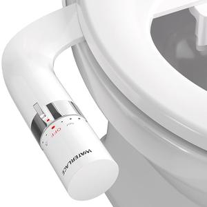 Bidet Attachment for Toilet, Dual Nozzle Bidet Toilet Seat, Non-Electric Ultra-Thin Bidets for Existing Toilets, Rear/Feminine Wash with Adjustable Water Pressure (White)