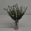 VIERENA 17.5" Artificial Eucalyptus Stems in Glass Vase with Faux Water,Fake Plant Eucalyptus Leaves White Seeds for Centerpiece Table Decorations Farmhouse Wedding Home Greenery Decor (Sage Green)