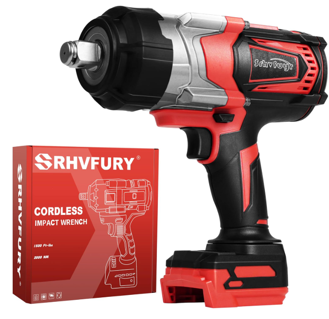 Srhvfuyr Cordless Impact Wrench 3/4 inch for Milwaukee 18V Battery, 1500FTLBS(2000N.m) High Torque Brushless Electric Impac Gun, With 3 Speed Modes Power Impact Driver(No Battery)
