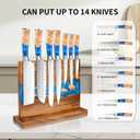 Magnetic Knife Block,Acacia Wood And Resin Kitchen Magnetic Knife HolderEquipped with strong magnets,Multifunctional Double Side Knife Storage Organizer for Kitchen Counter Gifts for new home