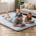 Simple Deluxe 4-Inch Twin Tatami Mattress, Japanese Futon Foldable Mattress with Removable Washable Cover, Portable Floor Bed for Bedroom, Guest Room, Camping, and Everyday Use Gray