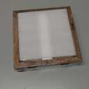 8x8 Shadow Box Frame with Linen Back - Sturdy Rustic Memory Display Case of Flower, Pictures, Medals and More, Rustic Brown