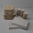 Palm Leaf Bamboo Plates & Pre-Rolled Bamboo Cutlery Party Set - 10 & 7'' Compostable Plates Elegant Pre-Rolled Utensils, Napkins , Cups for Weddings, Events, and Special Occasions For 30 Guests