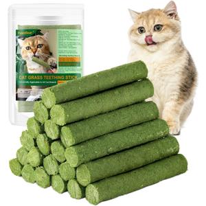 120g/4.23oz Cat Grass Teething Stick Hairballs,Chew Sticks for Cats,Catnip Toys Sticks Indoor Kitten Chew Stick (Green)