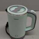 Sekaer Small Electric Tea Kettle Stainless Steel 0.8L Portable Travel Hot Water Boiler, Mini Electric Coffee Kettle with Auto Shut-Off & Boil Dry Protection, Cordless Base & Green