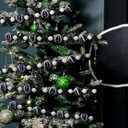 6.56 ft Black and White Christmas Ball Garland Peppermint Candy Christmas Tree Garland Shatterproof Glitter Beaded Vintage Hanging Decoration for Xmas Fireplace Mantel Holiday Party Decor