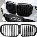 G05 Grill,Front Bumper Kidney Grille Compatible with 2019 2020 2021 2022 2023 X5 G05ABS Gloss Black Kidney GrilleDouble Slats