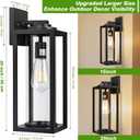 FILIYANO 20inch Large Outdoor Wall Lights - 2 Packs Modern Black Exterior Light Fixture with Clear Glass Shade, Waterproof Porch Lighting for House, Farmhouse Sconces Lantern for Front Door, Garage