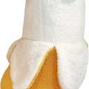 PEACH CAT Banana Duck Plush Toy Cute Plushie Hugging Plush Pillow Duck Stuffed Animal for Girls and Boys White 12"
